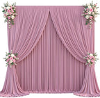 20x10ft Dusty Pink Backdrop Curtain for Wedding Parties Wrinkle Free Fabric Pink Drapes Backdrop Decoration for Baby Shower Birthday Photography Decoration 4 Panels, 5ft x 10ft by Gogoparti