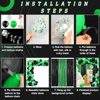 SmoothNovelty 137 Pcs 2026 Graduation Decoration Green Black Party Backdrop Kits - 4 Sequin Backdrop Curtain 133 Balloon Garland Kit Photo Prop Background for Prom Send Off Wedding Anniversary - Image 4