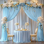 10x12ft Blue Backdrop Curtain Panels for Parties - Wrinkle Free Polyester Photo Curtain Backdrop Wedding Back Drop Fabric Drapes for Party Decorations Background for Photography - Image 7