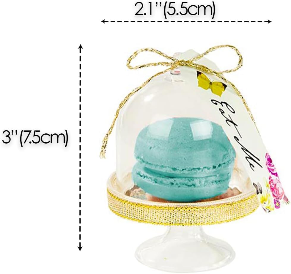 24 x Mini Cake Domes Alice in Wonderland Tea Party Decorations Set Whimsical Party Favors, Mad Hatter Macaron Table Props Kids Birthdays Bridal Showers Baby Shower Decor Bridgerton Wedding favour - Image 6