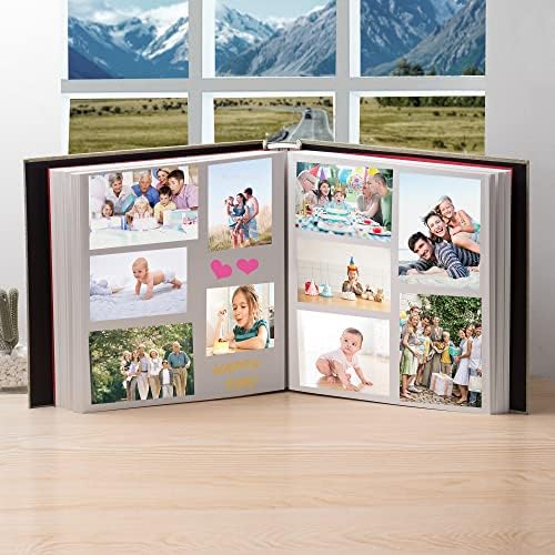 HoneyTolly Large Photo Album Self Adhesive, DIY Scrapbook Album for 600 Photos, 13"x12.6" 120 Pages Linen Cover Memory Book(Grass Green) - Image 3
