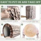 SaitiMade Set of 5 - Wood Cylinder Pedestal Stand Covers - Image 5