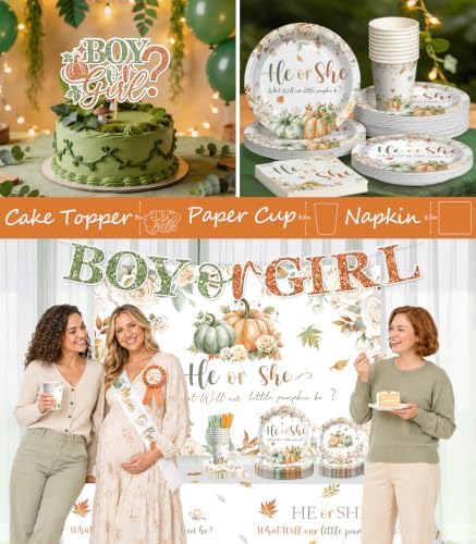 306 Pcs Pumpkin Gender Reveal Decorations, Fall Gender Reveal Pumpkin Theme - Image 5