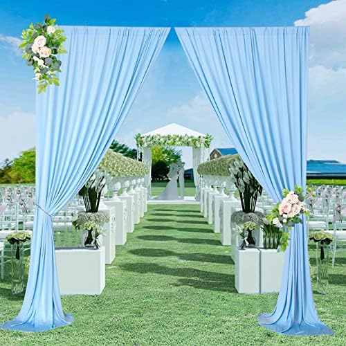 10ft×9ft Wrinkle Free Baby Blue Backdrop Curtains for Parties, Thick Fabric Photo Backdrop Drapes for Wedding Birthday Baby Shower Gender Reveal Photography Home Decor - Image 3