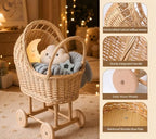 Vintage Wicker Baby Carriage Basket Set for Baby Shower, Wedding Party - Image 4