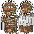 Pickmesh 250 Pcs Cowboy Birthday Party Decoration Western Plate Serve 50 by Pickmesh