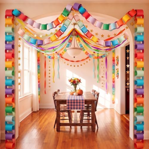 TaoBary Colorful Party Decorations 600 Large Paper Chain, Rainbow, Large Size - Image 6