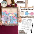 PARTYLOUD Baby Shower Guest Book, Elephant Baby Shower Decorations, Woodland Jungle Theme Baby Showers Sign in Guest Book Alternatives Frame Centerpieces Decor for Boy Girl - Image 3