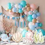 Honoson 4 Pcs Large 32" Under The Sea Party Decorations Ocean Animal Shell Cardboard Cutouts Standup Baby Shower Backdrop Photo Props Sign for Marine Animal Birthday Party Decor - Image 5