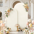 7.2FT 6FT Arch Backdrop Cover for Wedding, Set of 2 Stretchy Spandex Fitted Arch Stand Cover for Baby Shower, Birthday Party Decor, Chiara Backdrop Cover with Double-Sided Design(Ivory) by Besutolife
