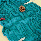 8 Pack Teal Green Cheesecloth Table Runner 120 Inch Boho Wedding Decor - Image 6