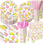 LemonRoad 452 Pcs Pink Lemon Party Supplies for 50, Pink and Yellow by Unknown
