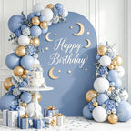 Dusty Blue Arch Cover 7.2FT Spandex Fitted Wedding Arch Covers Round Top Arch Cover Backdrop Fabric for Balloon Arch Stand Cover Chiara Backdrop Cover for Baby Shower Birthday Party Decor - Image 4