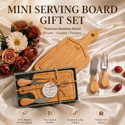 Ziliny 12 Sets Baby Shower Prizes Mini Charcuterie Board, Bamboo Color - Image 3