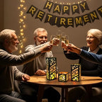 Rossesay 12 Pcs Retirement Lantern Centerpiece for Black and Gold Party - Image 5