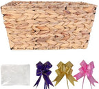 Gift Baskets Empty to Fill, Woven Storage Basket for Baby Shower, Empty Gift Basket with Gift Bag & Ribbon, Nursery Organizer Bin, Natural Color by TORMAYSHOME