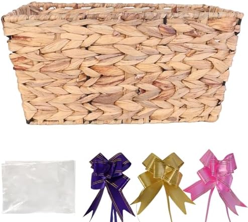 Gift Baskets Empty to Fill, Woven Storage Basket for Baby Shower, Empty Gift Basket with Gift Bag & Ribbon, Nursery Organizer Bin, Natural Color by TORMAYSHOME
