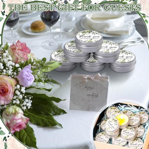 MTLEE 50 Pcs Greenery Wedding Candles Gift Favors for Guests 1 Oz - Image 4