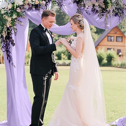 10 Pack 10ft Light Purple Chiffon Table Runners Wedding Table Runner Sheer Romantic Tulle Table Runner for Christmas Wedding Bridal Tea Party Baby Shower Birthday Party Table Decorations(120 x 12 in) - Image 4