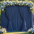 20x10ft Navy Blue Backdrop Curtain Panels for Parties - Wrinkle Free Polyester Photo Curtain Backdrop Wedding Back Drop Fabric Drapes for Party Decorations Background for Photography by WishCare
