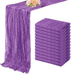 12 Pack Purple Cheesecloth Table Runner 10FT Boho Fabric Rustic Cheese Cloth Table Runner for Wedding Bridal Shower Baby Shower Gauze Sheer Birthday Party Table Decorations 20 x 120 Inch Long by FoliafeelHome