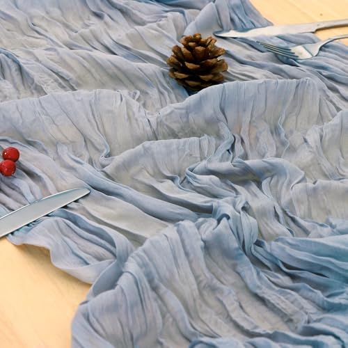 20 Pack Dusty Blue Cheesecloth Table Runner 120 Inch Boho Wedding Decor - Image 5