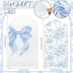 Mindsoft 2 Set Blue Bow Floral Arch Backdrop Cover 7.2ft 6.6ft - Image 2