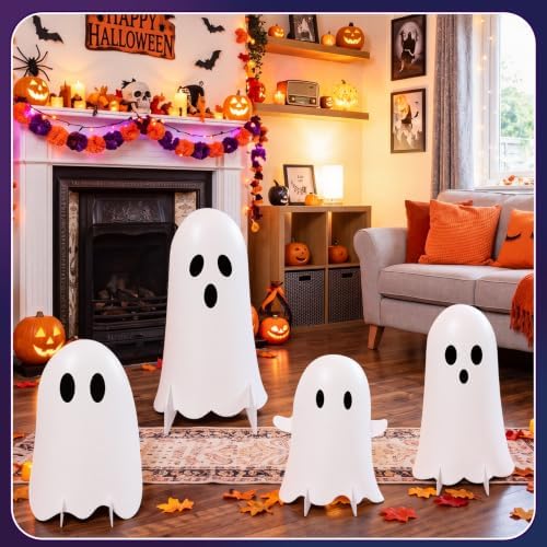 4 Pcs Halloween Ghost Cardboard Cutouts, 27.56'' Halloween Decor - Image 5
