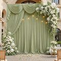 20ft x 10ft Sage Green Backdrop Curtains for Parties, 4 Panels 5ft x 10ft Wrinkle-Free Drapes for Wedding Backdrop Engagement Bridal Shower Boho Rustic Baby Shower Photo Background Curtain by Gewonelife