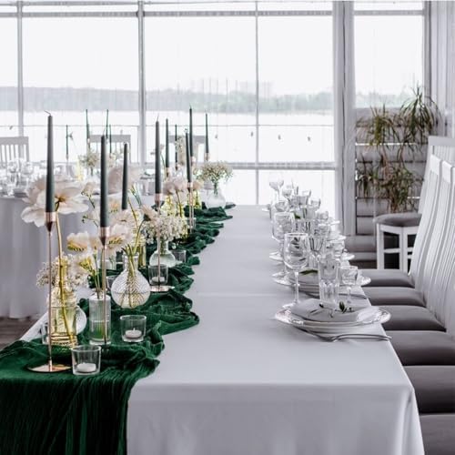 Showgeous 16 Pack Dark Green Cheesecloth Table Runner 17 x 108 Inch - Image 7