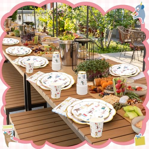 Maxdot 100 Pcs Animal Parade Party Plates Tableware Set, Disposable - Image 6
