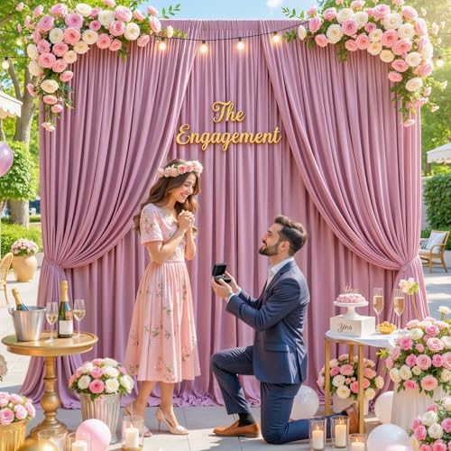30 x 10ft Rose Pink Backdrop Curtains, Dusty Rose Drapes for Backdrop | Wrinkle Free Wedding Birthday Party Backdrop Baby Shower Bridal Shower Graduation Photography Background Decoration - Image 7