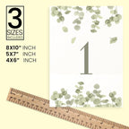 Eucalyptus Art Design Table Number Cards Double Sided Party Table Numbers for Reception Baby Shower Anniversary Birthday Bridal Party 5x7 100 Pcs - Image 4