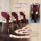 fani 120 PCS Satin Chair Sashes, 7x78 Inch, Burgundy - Image 7