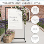 Elegant Wedding Welcome Sign Stand - Sturdy Black Metal Easel Holder - Image 3