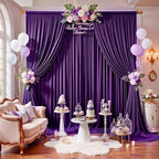 12ft x 10ft Purple Backdrop Curtains for Parties, Wrinkle Free 2 Panels Photo Backdrop Drapes Back Drop Cloth for Wedding Birthday Photography Background Decor - Image 4