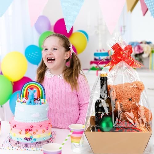 Hoolerry 60 Pcs Gift Basket Set, 20 Kraft Trays with Cellophane Bags - Image 4