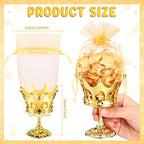 30 Pcs Gold Fillable Crown Goblet with Pouch for Candy Box Container Wedding Party Favor Decorative Candy Storage Container Decoration for Chocolate Cake Dessert and Birthday Baby Shower - Image 3