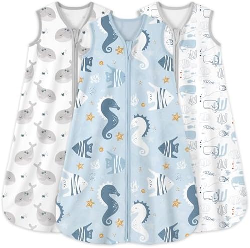 Yoofoss Baby Sleep Sack 0-6 Month 0.5TOG 100% Organic Cotton 2-Way Zipper by YOOFOSS