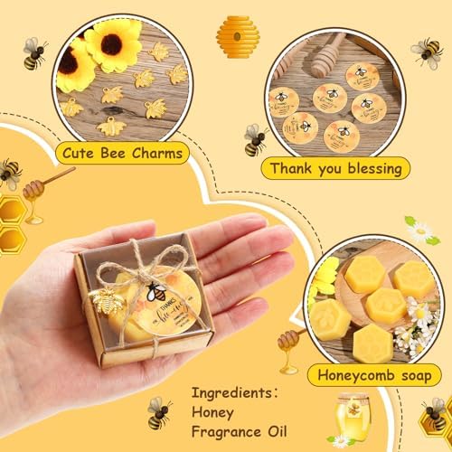 48 Set Bee Baby Shower Return Favors, Honeycomb Soap,Solid - Image 3