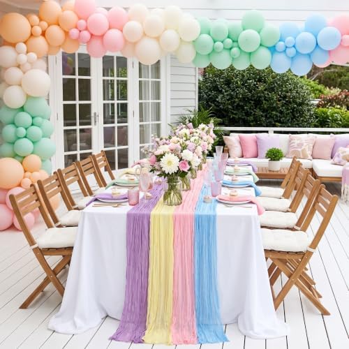 8 Pcs Pastel Cheesecloth Table Runner 118" Cloth Runner - Image 4