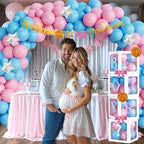 Free Throws or Pink Bows Gender Reveal Decorations, Baby Boy or Girl Gender Reveal Decorations, Basketball or Bows Party Décor Backdrop Balloon Banner Tablecloth Cake Cupcake Topper Box Sash - Image 6
