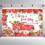 10x5ft Baby Shower Backdrop A Berry Sweet Baby is On The Way Photography Background Pink Strawberry Truck Banner Decorations Ice Cream Bowknot Girls Kids Newborn Party Photo Booth Prop - Image 4