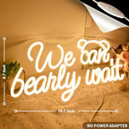 Planzo We Can Bearly Wait LED Neon Light Sign Baby Shower Gifts Wall Decor - Image 2