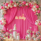 20x10ft Hot Pink Backdrop Curtains for Wedding Parties Wrinkle Free Fuchsia Curtains Photo Backdrop Drapes for Photography Birthday Baby Shower Soft Fabric Party Backgournd for Photoshoot - Image 3
