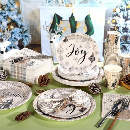 Hsei 250 Pcs Christmas Tree Plates Napkins Disposable Party Serves 50 - Image 2