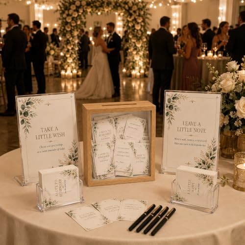 Wedding Guest Book Alternative Set with Note and DIY Wish Cards - Image 7