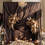 20ft×15ft Brown Backdrop Curtain for Wedding Parties by PartyVillage
