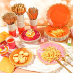 Mimorou 338 Pcs Pink and Orange Plates and Napkins Party Supplies - Image 2