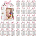 Eaasty 24 Pcs Pink Floral Gift Boxes with Window 9.8 x 7 x 5.1 Inch by Eaasty